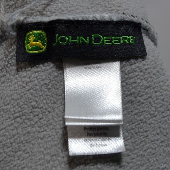 John Deere Fleece Hat Youth M/L Gray Black Green & Yellow - Picture 6 of 7